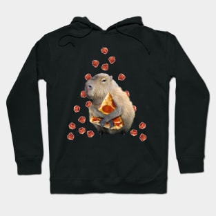 Capybara Capybaras Eating Pizza, Funny Cute Hoodie